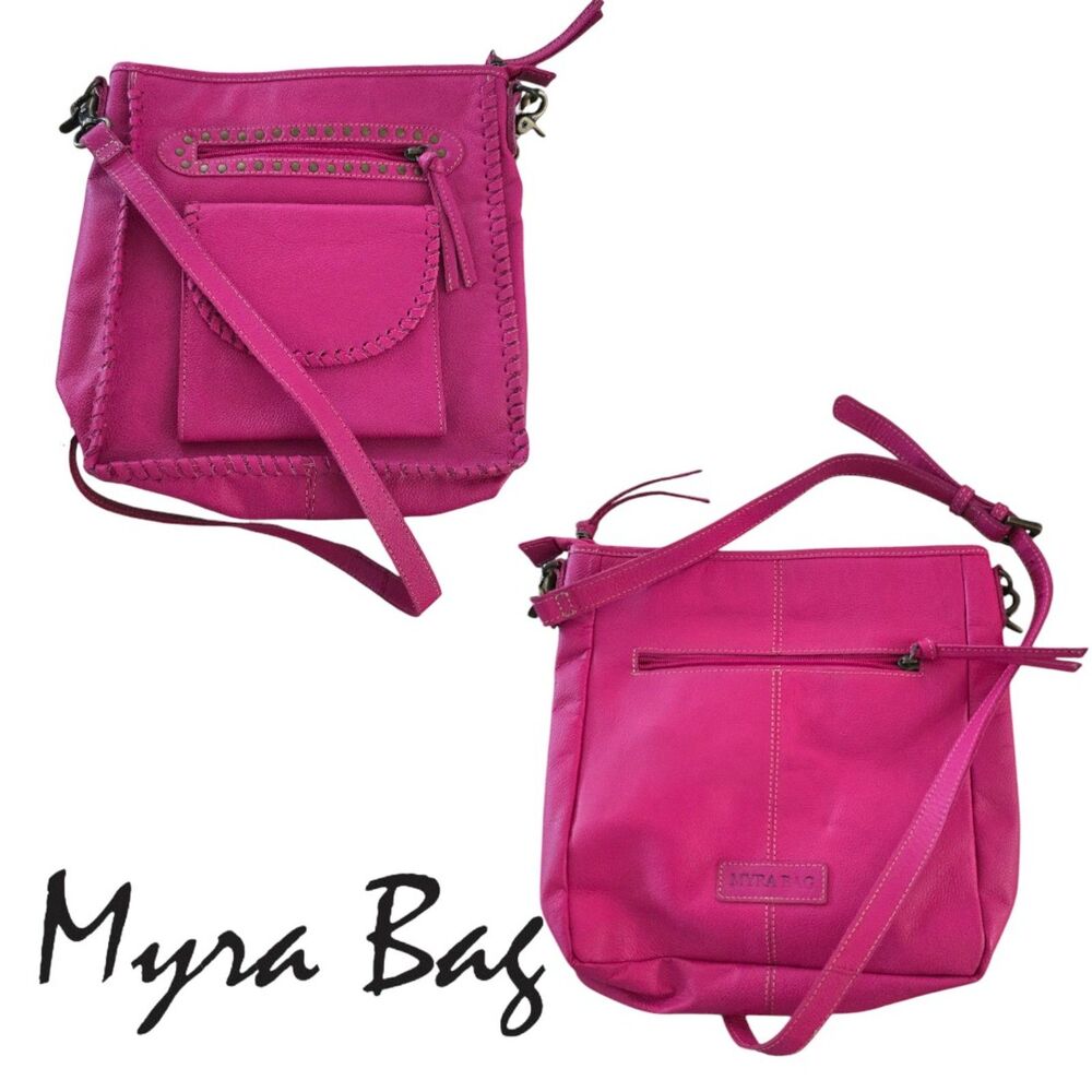 Myra Ninnekah Magenta Leather Bag